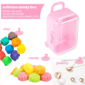 Pink mini roller travel suitcase candy box personality wedding candy box luggage trolley case candy toy small storage box. 