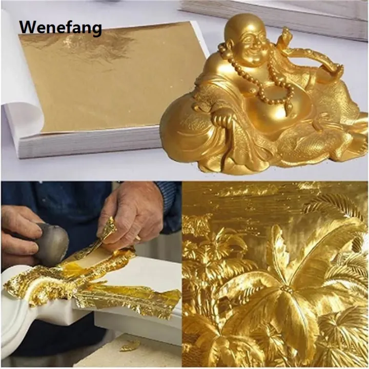 Wenefang%20100Pcs%2024K%20Gold%20Leaf%20Edible%20Gold%20F%20Sheets%20For%20Cake%20Decoration%20Bargain%20price%20New%20Facial%20Cover%20Arts%20Crafts%20Paper%20Home%20Real%20Gold%20F%20Gilding%20-%20Image%205
