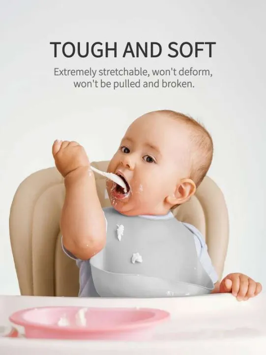 1pc%20Baby%20Silicone%20Bib%20Gray%20Solid%20Color%20Soft%20Waterproof%20Easy%20To%20Clean%20Food%20Grade%20Bpa%20Prevents%20Dirty%20Clothes%20BPA%20Free%20-%20Image%202