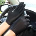Wenefang 1pair Summer Breathable Sunscreen Full Finger Driving Gloves Women Original Thin Cotton Sun-shading Solid Color Non-Slip Short Mittens. 