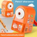 Cartoon Pencil Automatically Enters Pencil Sharpener Anti Sticking Lead Hand-cranked Mechanical Pencil Sharpener Hand-cranked Sharpener Students. 