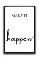 "Stay Positive, Work Hard, Make It Happen" Minimalist Calligraphy Wall Art Set of 3 Frames| Three Piece Frame. 