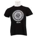 Black Cotton Round Neck Half Sleeve  Newari Mandala Printed T-Shirt For Men. 