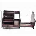 Xingli Brown Polished Multi-Functional Wooden Pen Stand/ Holder / Mobile Holder/ Visiting Card And Remote Stand. 