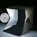 20*20cm Light Tent Mini Folding Studio Diffuse Soft Box Lightbox With LED Light Black White Photography Background Photo. 