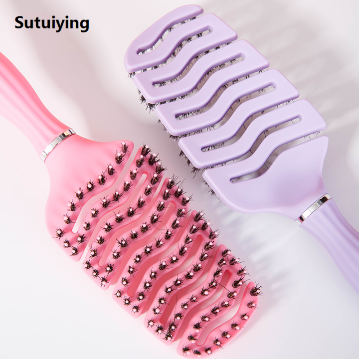 Sutuiying%201pcs%20Curved%20Vented%20Boar%20Bristle%20Comb%20Professional%20Scalp%20Massage%20New%20Comb%20Detangling%20Curl%20Anti-static%20Hairbrush%20Salon%20Styling%20Tool%20-%20Image%205
