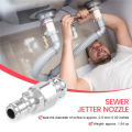 1/4 Inch 5000 PSI Sewer Jetter Nozzle Pressure Drain Jetter Hose Nozzle for 1/4 Pressure Washer Quick Connector. 