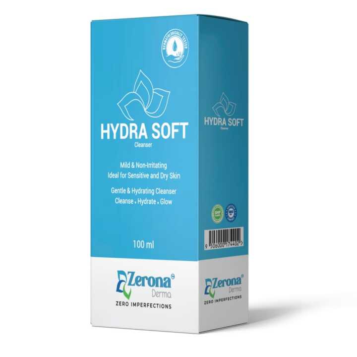 Zerona Derma Hydra Soft Cleanser 100 ml - Gentle, Non-Irritating Cleanser for Sensitive & Dry Skin