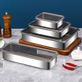 New 304 Stainless Steel Fresh Keeping Metal Box Multi-function with Lid Kitchen Food Storage Large Capacity Multiple Specifications Seal Metal Box. 