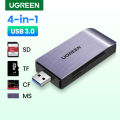 UGREEN 4-in-1 Multifunction Card Reader USB-A 3.0 to TF / SD / CF / MS with 5Gbps Transfer Speed. 