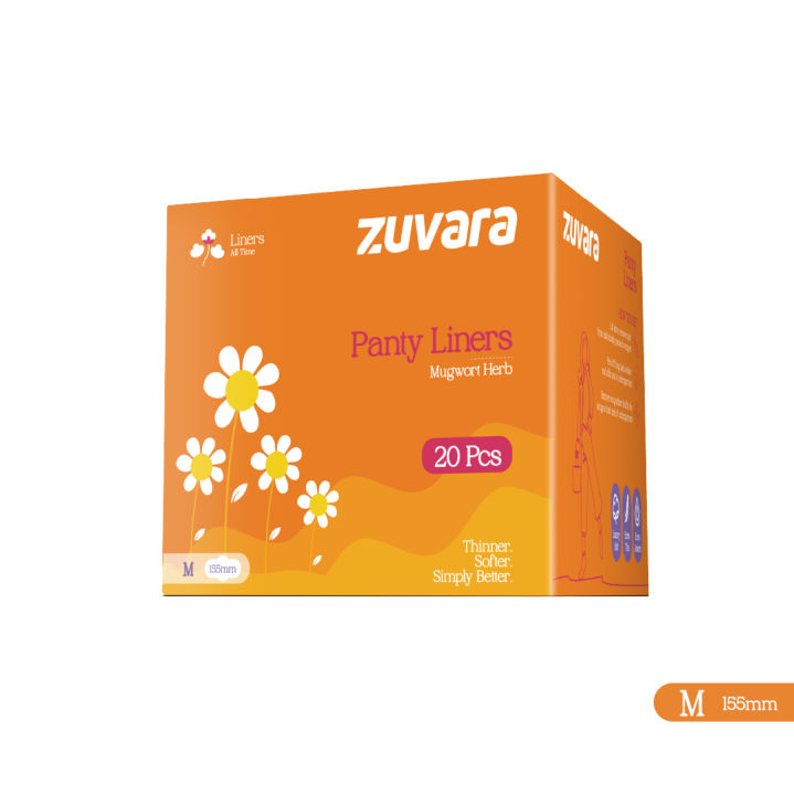 Zuvara%20Panty%20Liners%20-%20155%20mm%20(Pack%20of%2020)%20-%20Image%202