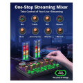 Gaming Audio Mixer, Streaming Audio Mixer, Audio Interface Sound Card for Live Streaming, Podcast Recording, PC, Guitar Easy Install. 