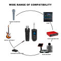 Fifty percent discount Wireless system to microphone rechargeable transmitter XLR and receiver connected to wireless microphone adapter for dynamic microphone. 