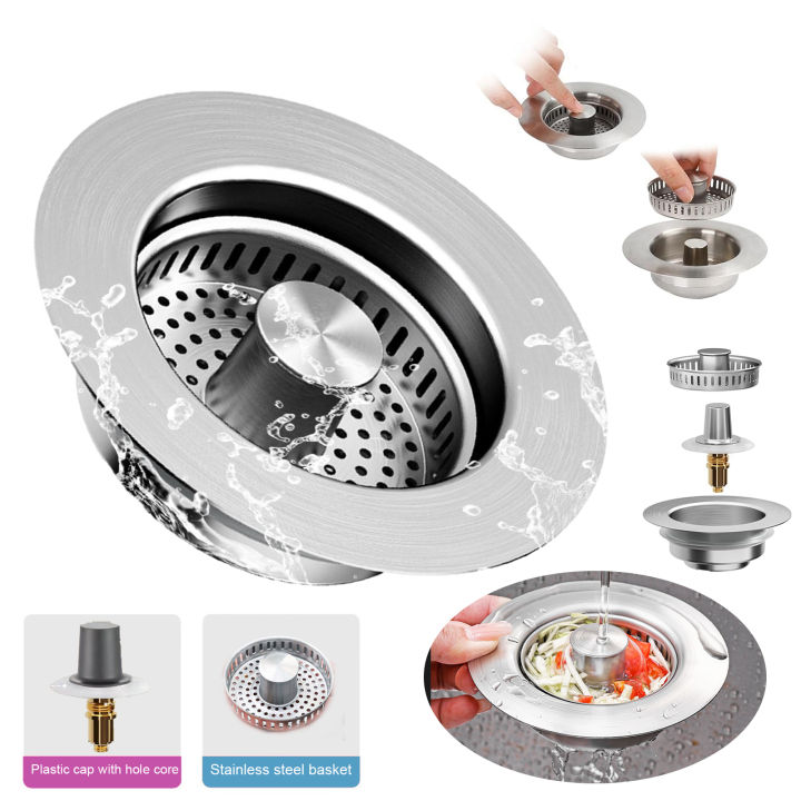 Penasfe%20Stainless%20Steel%20Kitchen%20Sink%20Strainer%20Stainless%20Steel%20Sink%20Strainer%20Set%20Durable%20Copper%20Spring%20Core%20Easy%20to%20Clean%20Prevents%20for%20Homes%20-%20Image%204