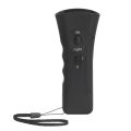 Safe Black Ultrasonic Dog Chaser ABS LED Flashlight Handheld Dog Repeller 2 Adjustable Intensity Levels Ultrasonic Portable Dog Trainer. 