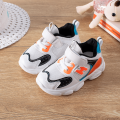 Letter Print Colorblock Velcro Closure Sports Shoes For Baby Boy. 