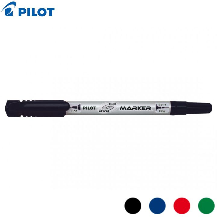Pilot Permanent CD DVD Twin Point Marker Tip Fine 2.0 Extra Fine 0.8 2 Pcs Pack