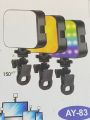 AY-83 RGB Pocket LED Video Light – Mini Rechargeable Fill Light for Vlogging, Photography, Live Streaming. 