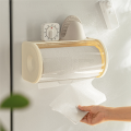 Bathroom Paper Towel Organizer Large Roll Wall Mount Holder with Clear Dustproof Cover Modern Tissue Dispenser Storage B. 