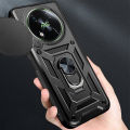 Vantime for itel RS4 4G Case Stand Slide Lens Cover Shockproof Hard Phone Back Casing. 