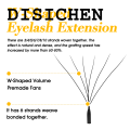 DISICHEN New style MASSCAKU 12Lines Premium Mink 3D 4D 5D 6D Pre-made False Eyelash W Shape Soft and Natural Individual Lash Extension Supplies. 