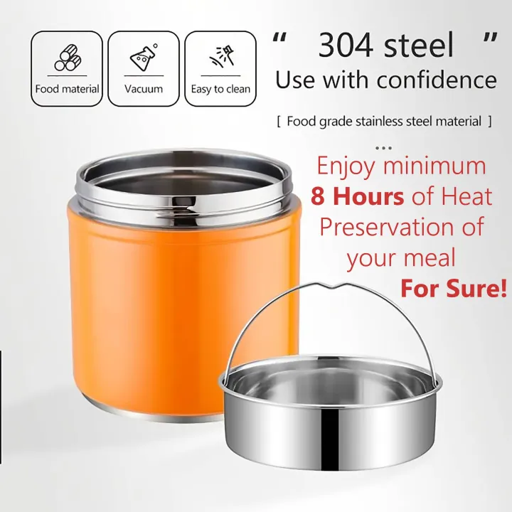 304%20Stainless%20Steel%20Japanese%20Style%20Round%20Shape%20Vacuum%20Lunch%20Food%20Container,%20Insulated%20Food%20Jar%20For%20Office%20Worker,%20Adults,%20Children%201.2L%20-%20Image%202