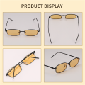 Kqueebee Vintage Sunglasses Women Men Rectangle Glasses Small Retro Shades sunglasses women S8004 black frame yellow. 
