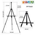 Portable Lightweight Tripod Easel for Professional Artists, Metal Display Easel Stand with Adjustable Height for Painting, Display and Advertisement Purposes - 5FT(Holds Canvas up to 1 kg). 