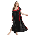 Silk Bridal Nightgown Set Stylish Fancy Bridal Nighty Set For Women Free Size Black Color. 