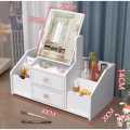 Table Mirror Storage Makeup Box with Drawer. 