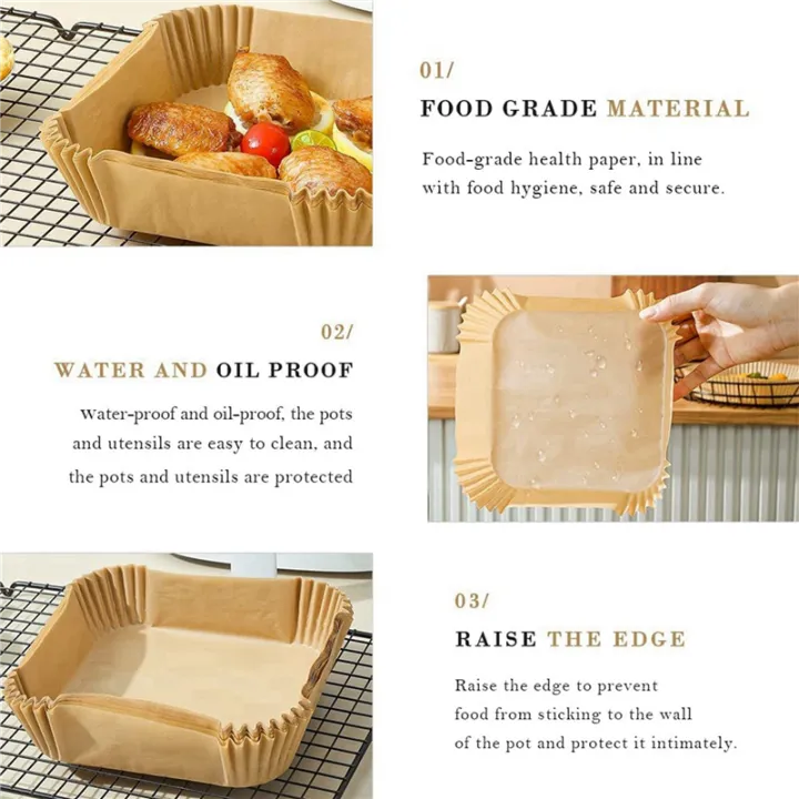 JINMY%20200Pcs%20Air%20Fryer%20Paper%20Liner,%20Non-Stick%20Disposable%20Air%20Fryer%20Liners,%20Square%20Paper,%20Parchment%20Paper%20for%20Baking%20-%20Image%204