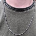 Classic Design Silver Plated Chain Necklace For Men | Metal/Alloy Minimalist Necklace With Plastic Pouch For Men. 