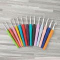 Crochet Hook Knitting Needle Set. 1 Piece. Multicolored Rubber Handle Aluminum Body. 2 MM TO 10 MM. 