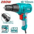 Total Electric Drill 280W With Adjustable Torque. 