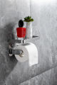 Anti-Rust Stainless Steel Toilet Paper Holder with Phone Shelf – Wall-Mounted Bathroom & Kitchen Paper Rack for Modular Spaces. 