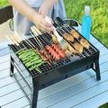 Chrome Plated Portable Outdoor Steel Collapsible Barbeque Grill. 