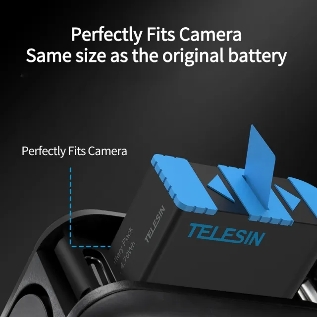 Telesin%20Gopro%20Hero%205%20Hero%206%20Hero%207%20Hero%208%20Battery%20Replacement%20for%20GoPro%20Hero%205/6/7/8%20%20Black%20Edition%20Waterproof%20Action%20Camera%20AHDBT-801%20AHDBT-10%201220mAh%20Batteries%20-%20Image%204