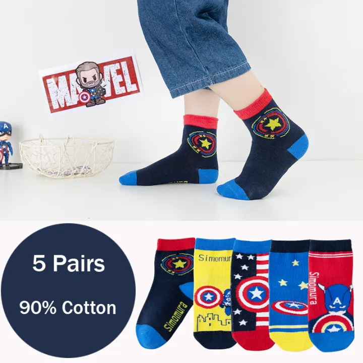 Linman%205%20Pairs%20Spiderman%20Children's%20Socks%20Marvel%20iron%20Man%20Hulk%20Thor%20Anime%20kidsAffordable%20Boys%20Short%20Socks%20Cartoon%20Baby%20Spring%20Summer%20Sock%201-12%20Y%20SMGSLIB%20Mother%20-%20Image%204