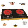 Silver Chest Double Burner Infrared Electric Ceramic Cooktop Stove-2200 Watt. 
