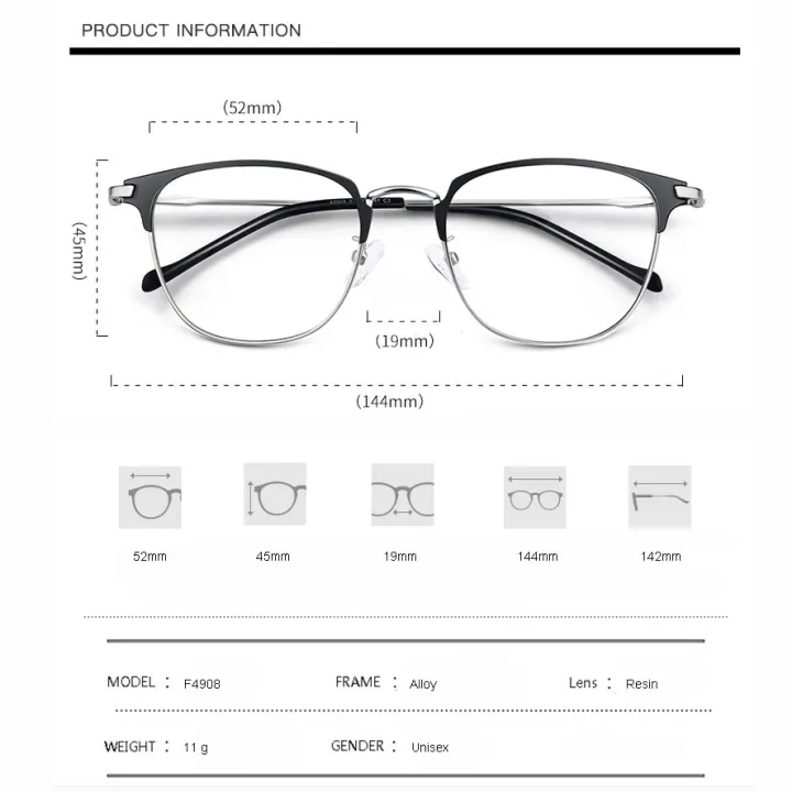 Business%20Blue%20Ray%20Blocking%20Metal%20Glasses,Men%20Women%20Anti%20Blue%20Light%20Computer%20Goggles,Myopia%20Prescription%20Glass%20Frames%20F4908%20-%20Image%204