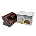 Cubic 8001 Wooden Pen Stand (Brown) | Wooden Multipurpose Pen Holder Office Desk Accessory | Wooden Pen Stand. 