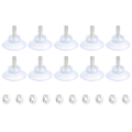 10 Pcs Rubber Strong Suction Cup for Glass Table Tops with M6 Screw. 
