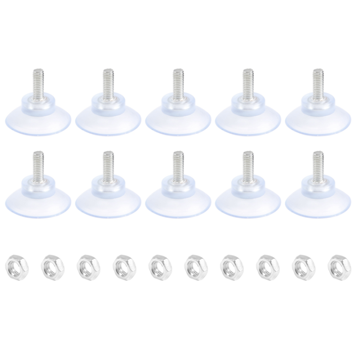 10 Pcs Rubber Strong Suction Cup for Glass Table Tops with M6 Screw