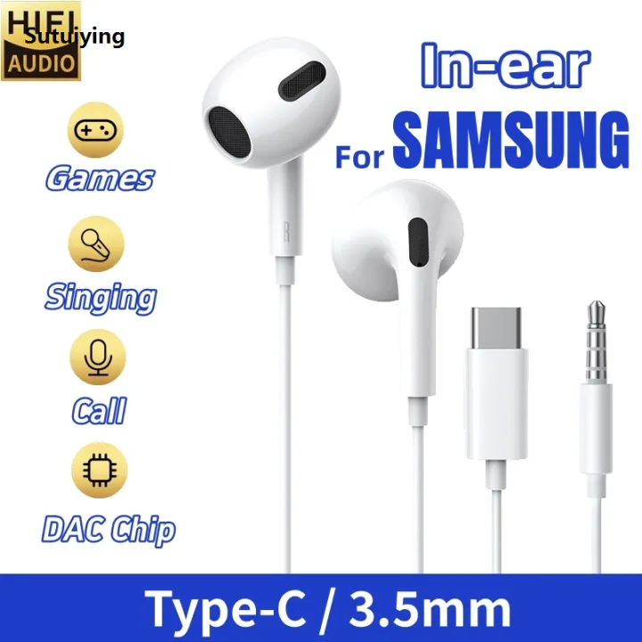 Sutuiying%20Original%20Type%20C%20Wired%20Earphones%20For%20Samsung%20Galaxy%20S25%20S24%20S23%20S22%20New%20S21%20Ultra%20Plus%203.5mm%20In-ear%20Earbuds%20HD%20Microphone%20Headphones%20-%20Image%202