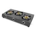 Stainless Steel Black Coated Body 3 Burner Automatic Gas Stove. 