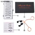 DISICHEN Luxury 8 pcs/2 pairs magnetic eyelashes with 5 magnets, reusable handmade 3D mink false eyelashes natural with magnetic tweezers. 