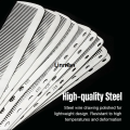 Linman Barber Professional Stainless Steel Women Hairdressing Comb AntiHot Selling -static Men's Haircut Clipper Ultra-thin Comb Salon Styling Tool. 
