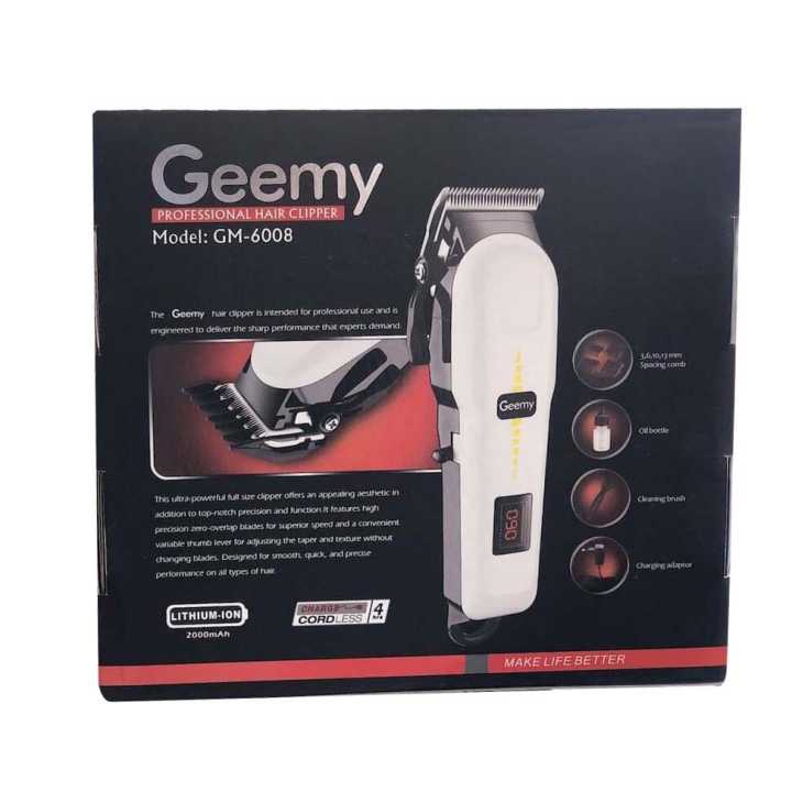 Gemei  Gm-6008 Professional Hair Clipper Trimmer - Rechargeable