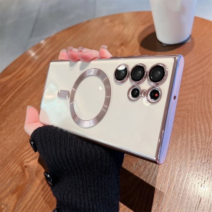 Camera%20Lens%20Film%20Protective%20Shell%20For%20Samsung%20S22%20Ultra%20S21%20S23%20S24%20Plus%20PLating%20Magnet%20Clear%20Case%20Cover%20-%20Image%203