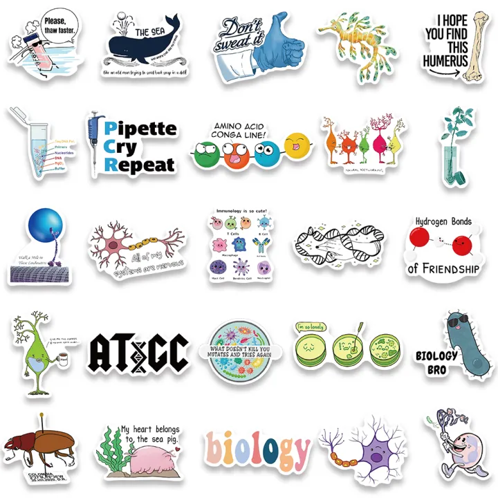 HOT%20BeliefMelief%20New%20style%2050/100pcs%20Biology%20Stickers%20Funny%20Aesthetic%20Decals%20Vinyl%20Waterproof%20Laptop%20Luggage%20Fridge%20Stationery%20Scrapbook%20Phone%20Sticker%20-%20Image%204